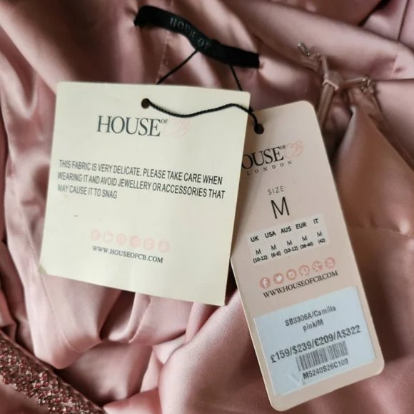 House of CB Camilla Pink Satin Dress As seen on Cassie in Euphoria Medium - Picture 13 of 14